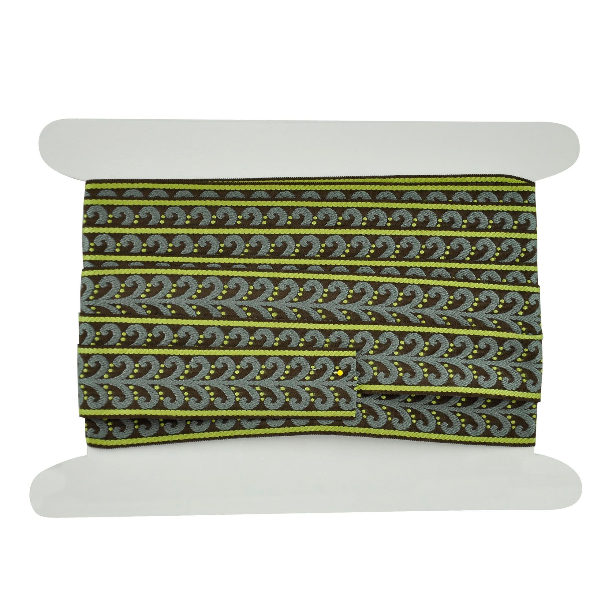 Elegance Collection - 2" width Braid (25 Yard Roll) - BR-7091-63/49 Moss and Brown