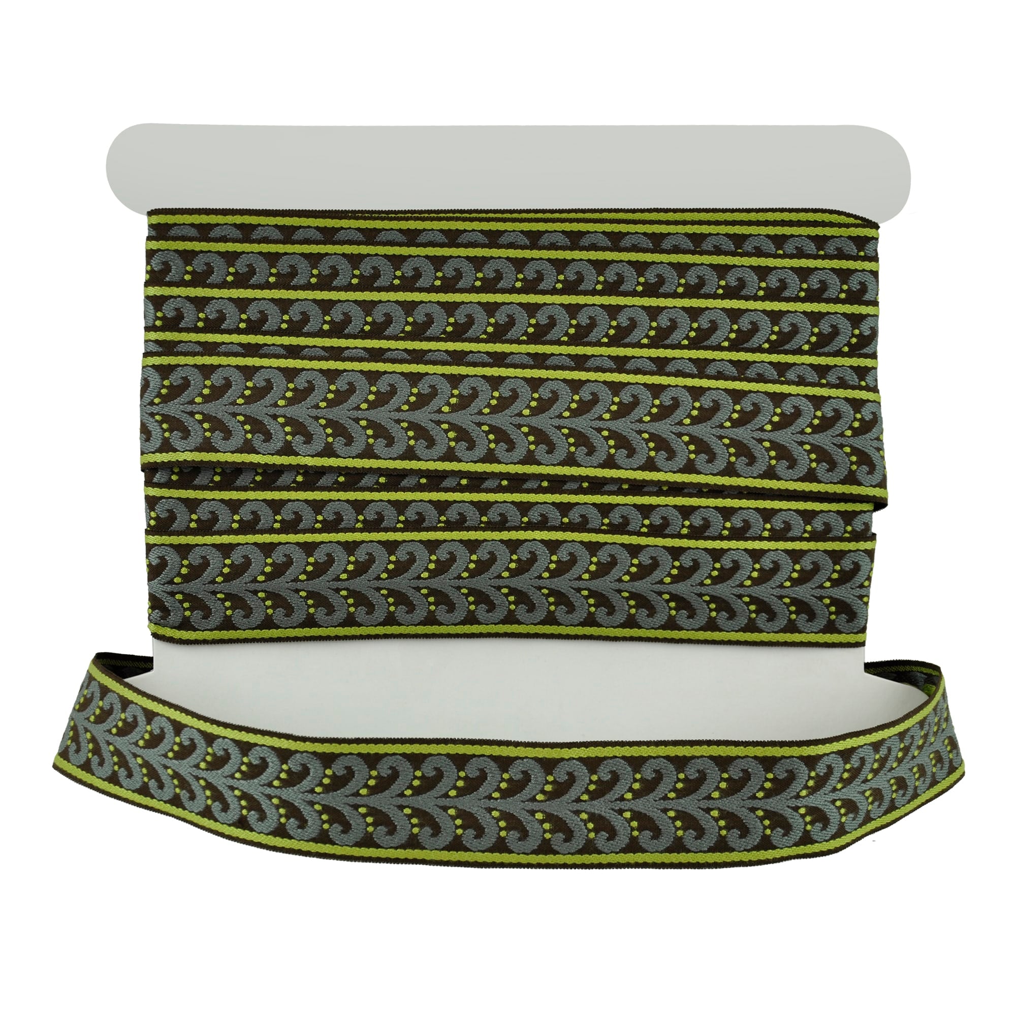 Elegance Collection - 2" width Braid (25 Yard Roll) - BR-7091-63/49 Moss and Brown