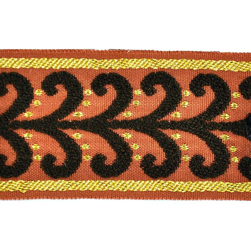 Elegance Collection - 2" width Braid (25 Yard Roll) - BR-7091-66/10 Rust and Brown