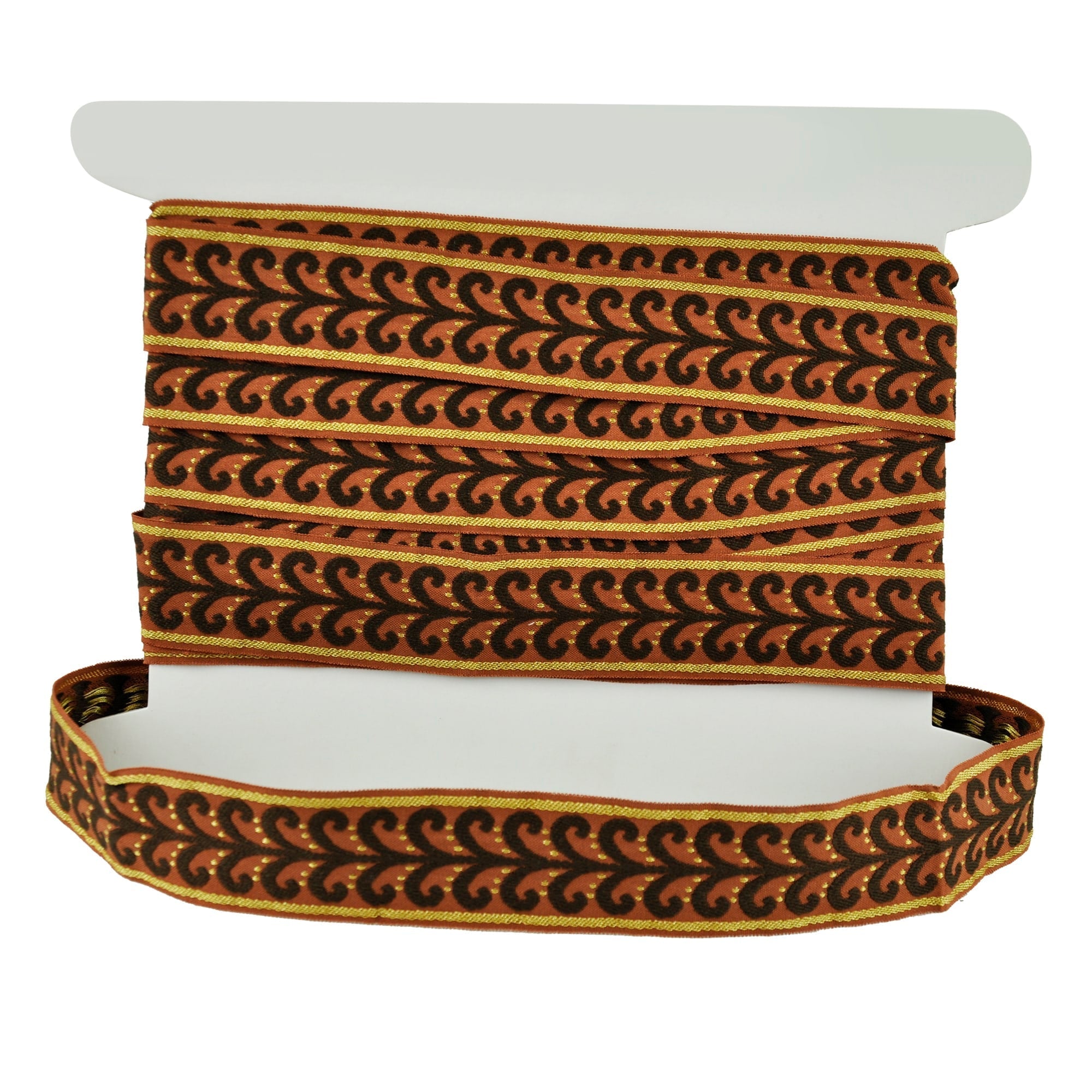 Elegance Collection - 2" width Braid (25 Yard Roll) - BR-7091-66/10 Rust and Brown