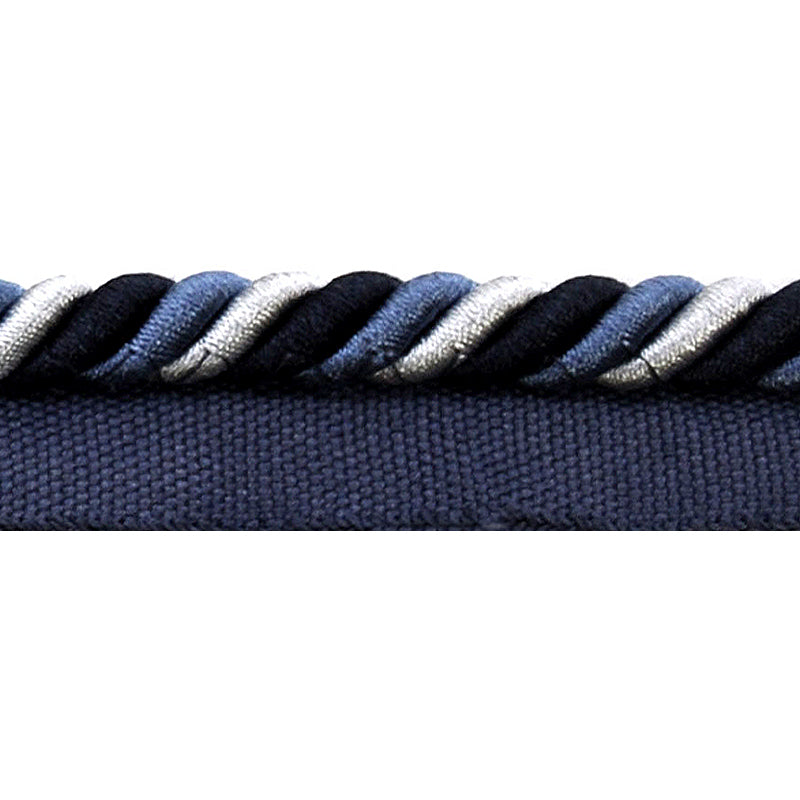 Elegance Collection - 3/8" CORD WITH LIP (50 Yard Roll) - BC-1023-05/03 Navy and Light Blue