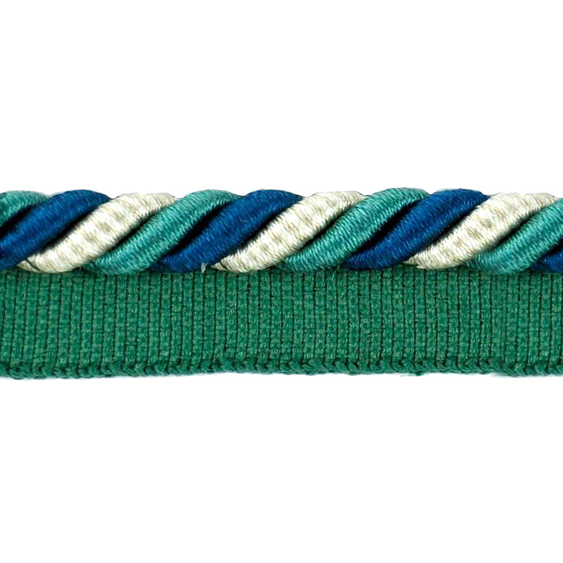 Elegance Collection - 3/8" CORD WITH LIP (50 Yard Roll) - BC-1023-23/33 Royal Blue and Turquoise