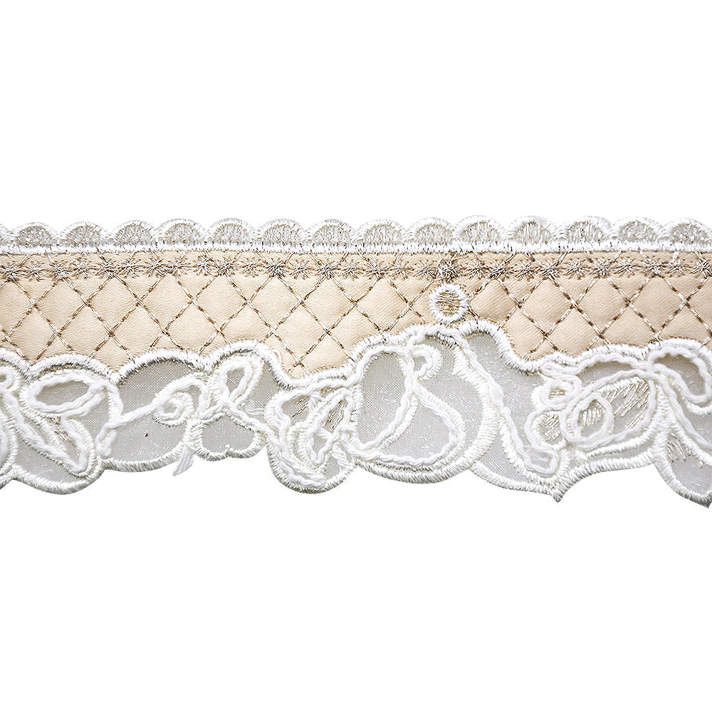 Elegant Lace Trimming - 4" Width (23-30 Yard Roll) - BR-7542-24 Cream