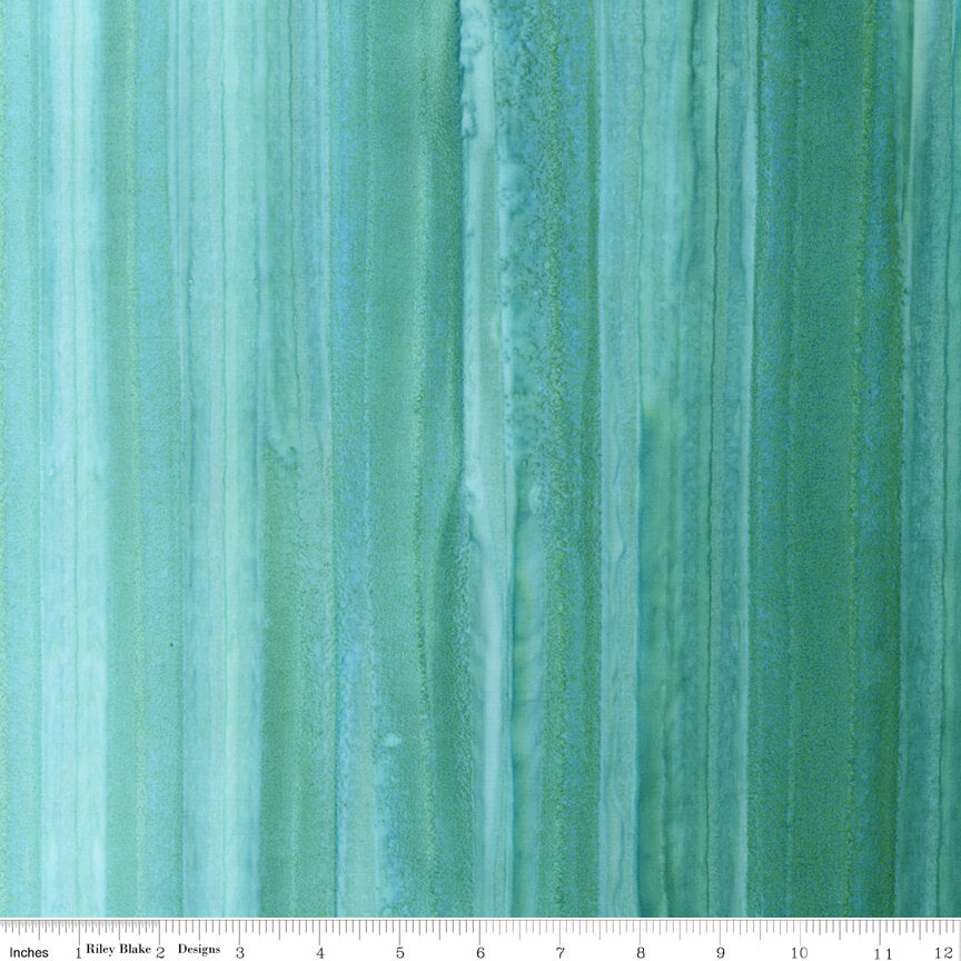 Elementals Batiks Color Fade Ombre Turquoise Tickle hand-dyed batik quilting fabric by Riley Blake Designs, turquoise ombre cotton batik, sold by the yard
