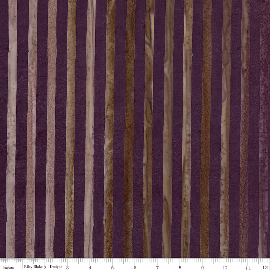Elementals Batiks - Get in Line - Grape Coal 44"/45" Fabric Per Yard