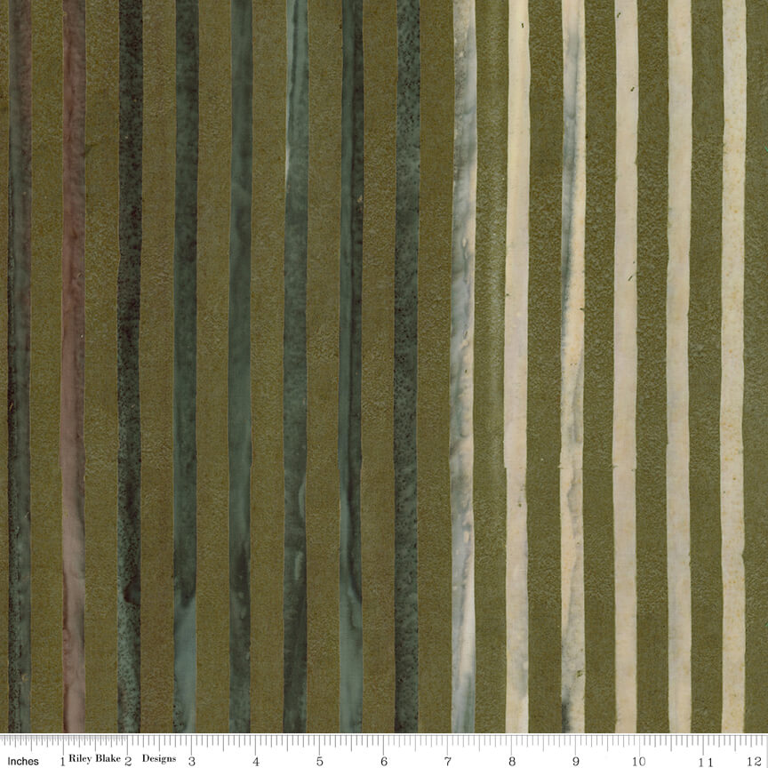 Riley Blake Elementals Batiks Get in Line peridot fern hand-dyed batik by the yard