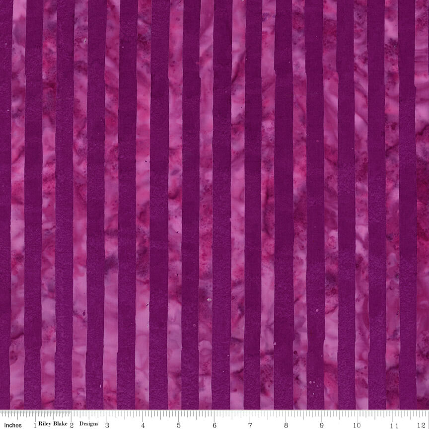 Elementals Batiks - Get in Line - Purple Outburst 44"/45" Fabric Per Yard