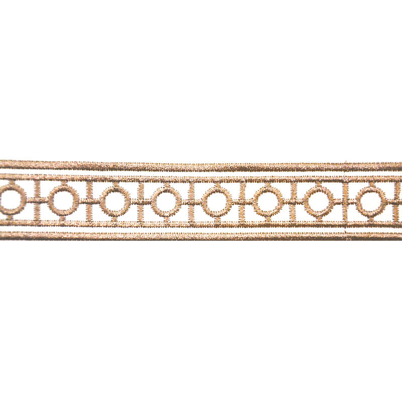 Embroidered Decorative Woven Trim Tape - 1/4" Width (23-30 Yard Roll) - BR-7338-16 Sable