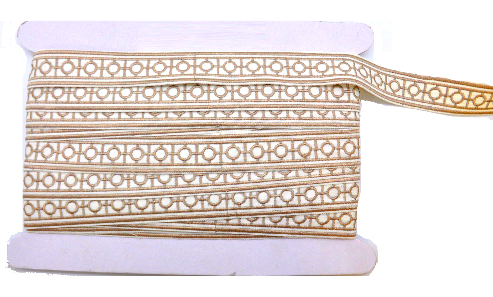 Embroidered Decorative Woven Trim Tape - 1/4" Width (23-30 Yard Roll) - BR-7338-16 Sable