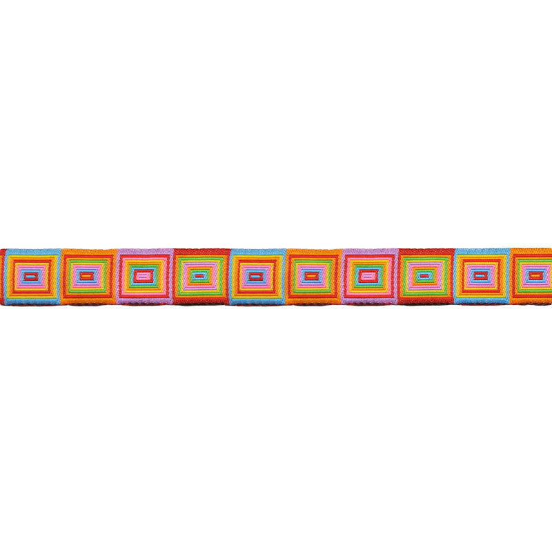 Embroidered Ribbon Tape - 5/8" Width (25 Yard Roll) - BR-7660 Squares