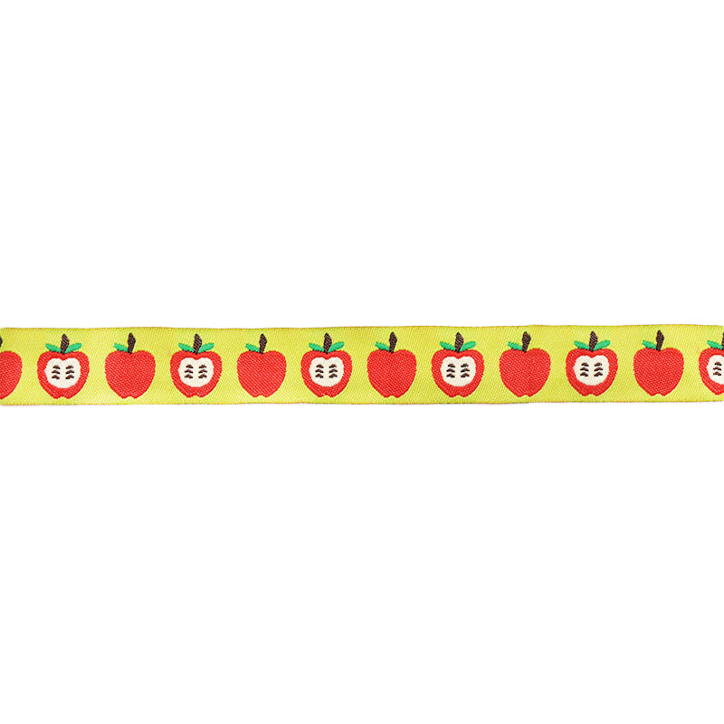 Embroidered Ribbon Tape - 5/8" Width (25 Yard Roll) - BR-7662 Apples