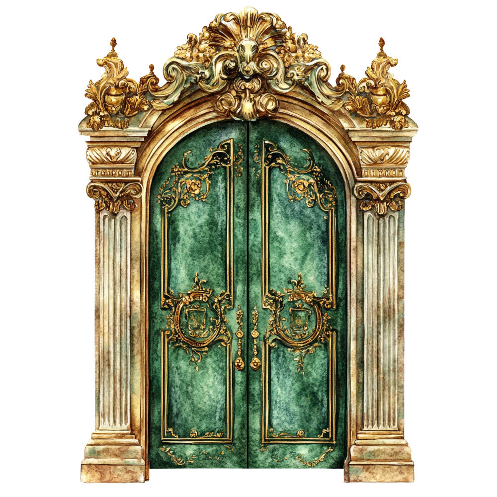 Emerald Victorian Lady Fabric Panel 34
