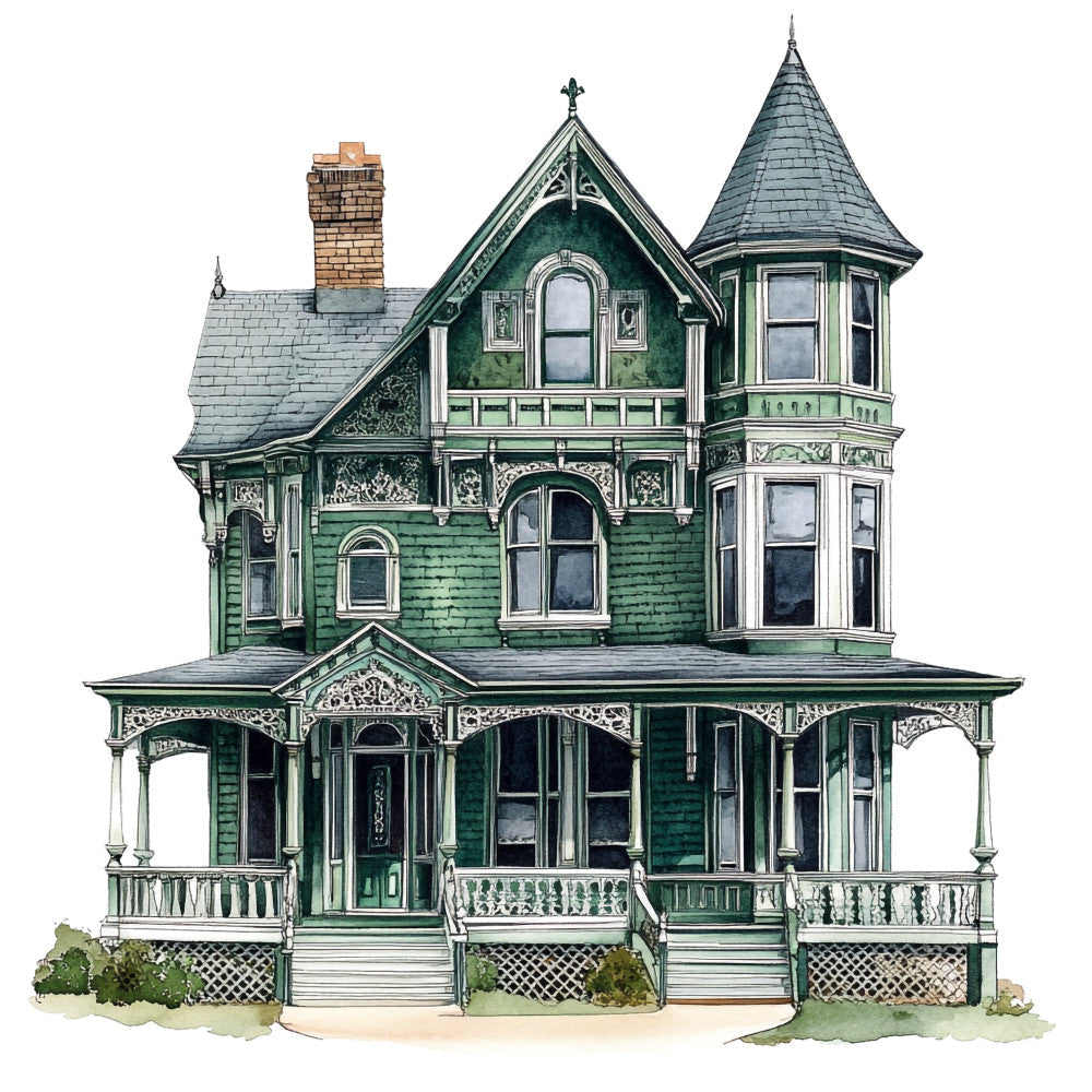 Emerald Victorian Lady Fabric Panel 4