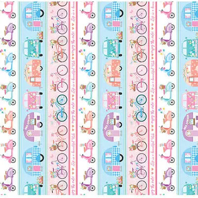 Enjoy the Ride - Stripe Panel (24"x44") The Fabric Company