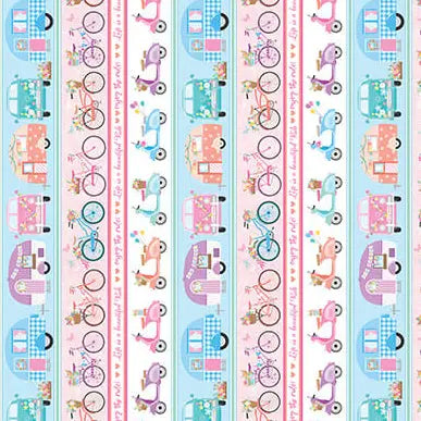 Enjoy the Ride - Stripe Panel (24"x44") The Fabric Company