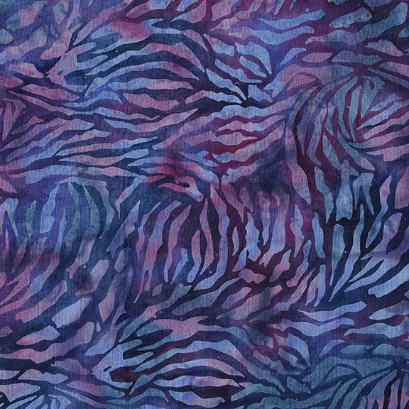 Essence Tiger Stripe-Multi Purple Magenta Batik 44"/45" Fabric Per Yard Lumin Fabrics