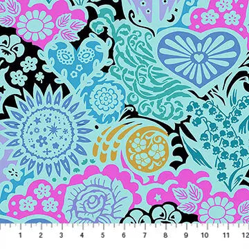 Euphoria Sea Backing No. 3 Cotton Wideback Fabric - ( 3/4 Yard Pack ) Northcott