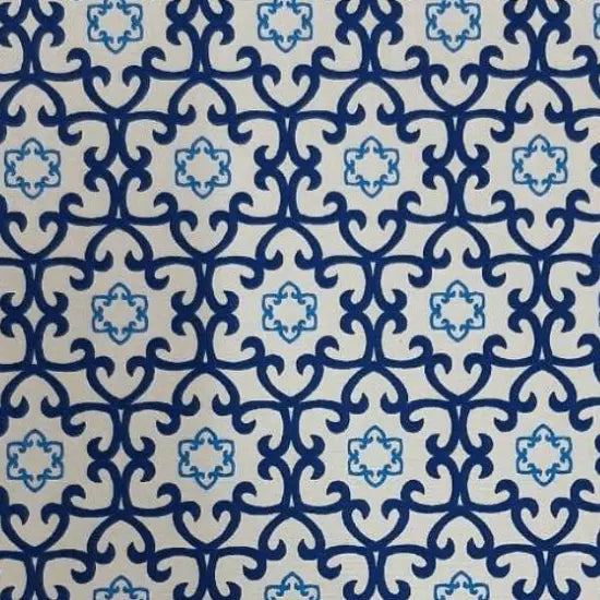 Every Day Prints - Medallion - White/Blue 44" / 45" Fabric Per Yard The Fabric Company