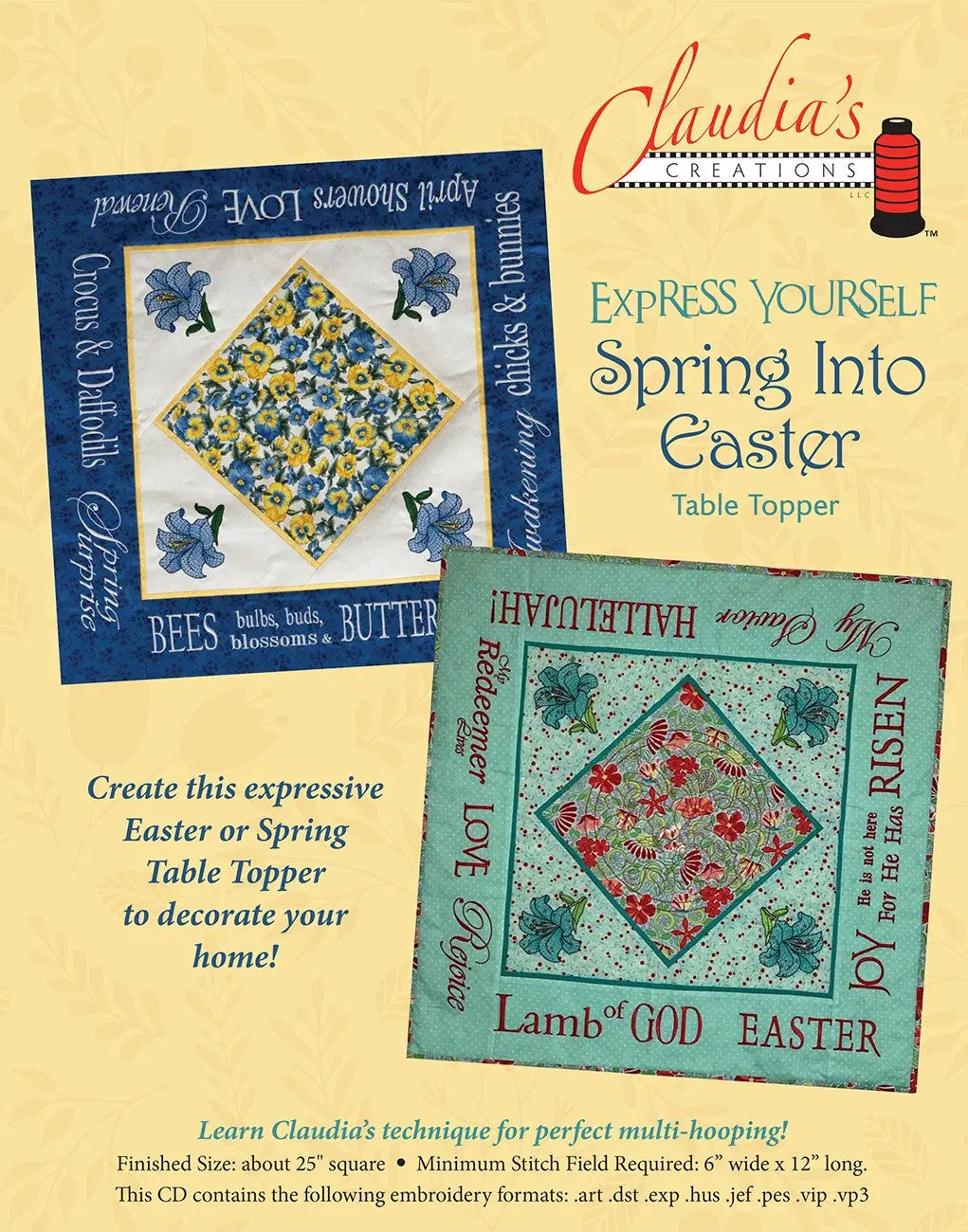 Express Yourself Spring Table Topper - Linda's Electric Quilters