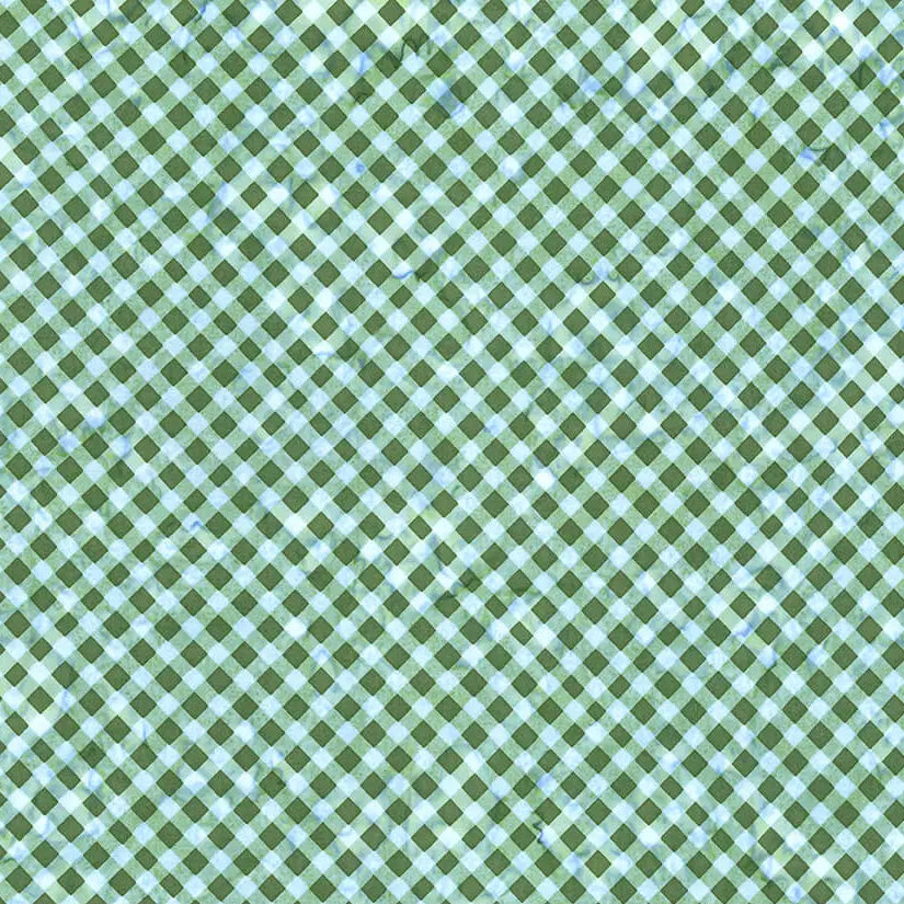 Expressions Batiks - Watercolor Daisies - Thyme 44" / 45" Fabric Per Yard The Fabric Company