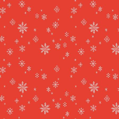Riley Blake Northern Lights let it snow red flannel