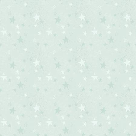 Riley Blake Safari Stargazing Girl stars cotton flannel fabric in Mint