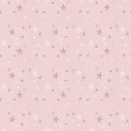 Riley Blake Safari Stargazing Girl stars cotton flannel fabric in Pink