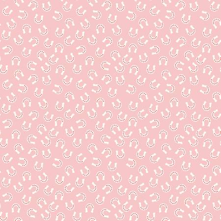 Riley Blake Lil Buckaroos Horseshoes flannel fabric in Pink