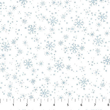 Village Folk White Snowflake 45" Flannel Cotton Fabric per yard