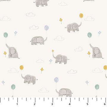 FIGO Lucky Day Balloons cotton flannel in Cream
