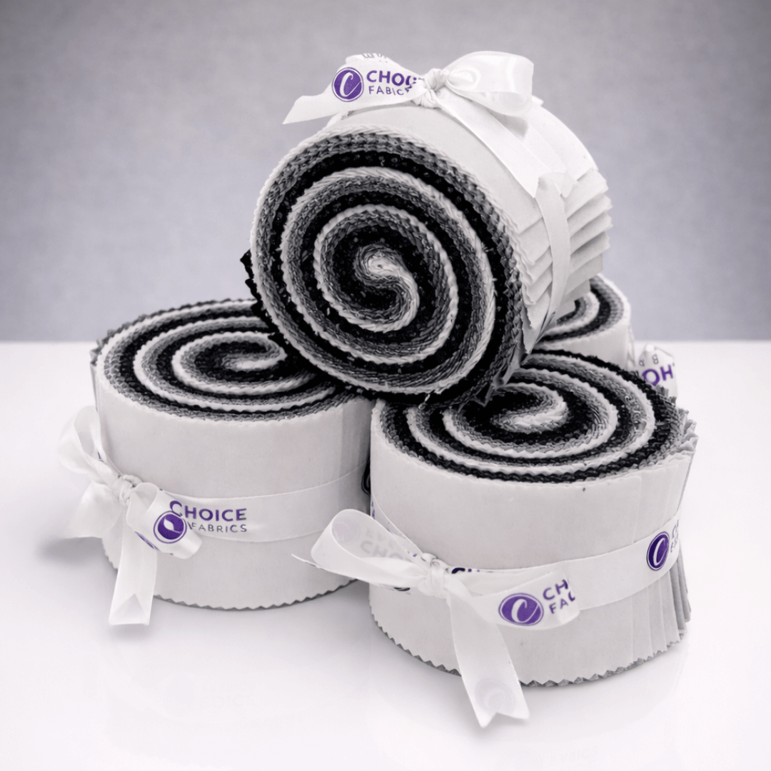 Black, Grey, White - Supreme Solids - 2.5" Roll - Black/White/Grey (20 cuts)