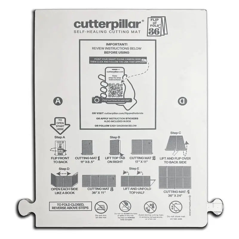 FLIP & FOLD 36 SELF-HEALING CUTTING MAT CutterPillar