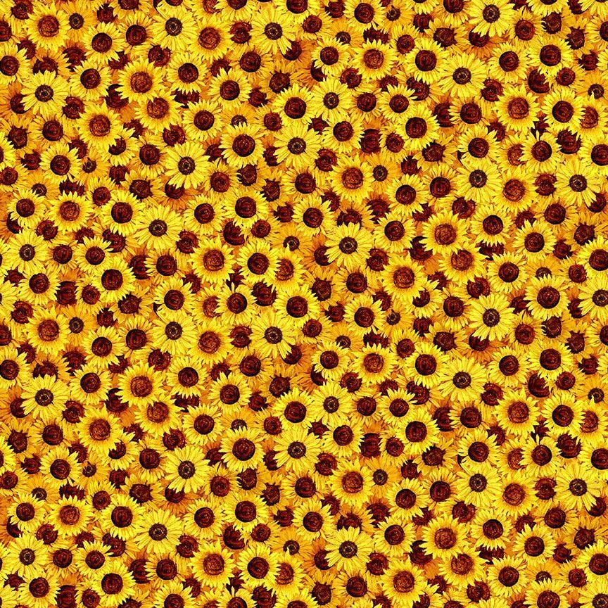 Sunflower Symphony Packed Mini Sunflower Cotton 44"/45" Fabric Per Yard
