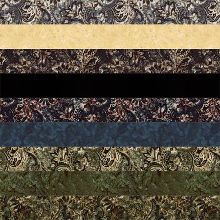 Riley Blake Batiks Bandana Fat Quarter Bundle A with 9 coordinated batik fat quarters
