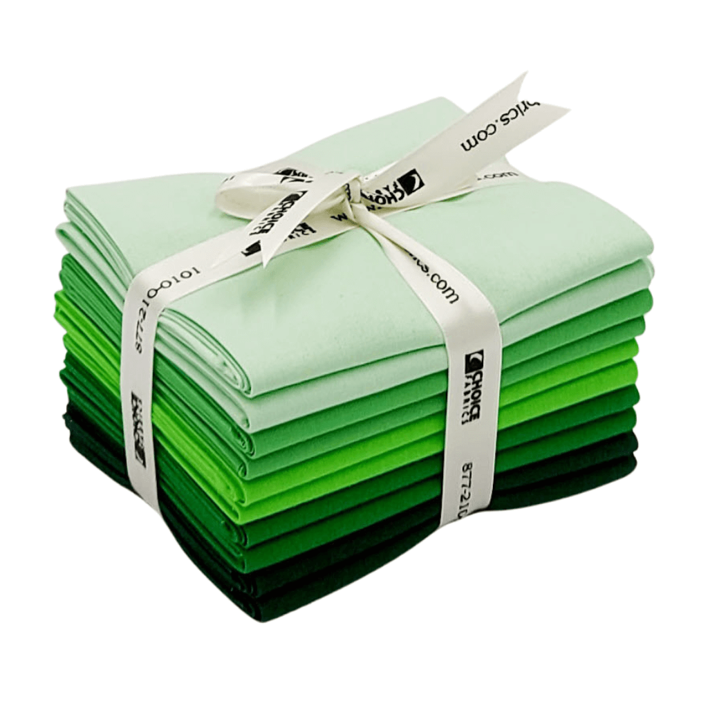 Green Supreme Solids - Fat Quarter Bundle - 10 pack (Shades of Green)