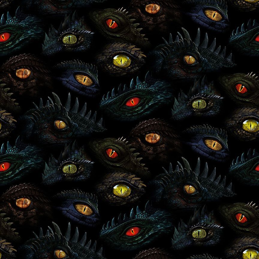 Black Dragon's Eyes Cotton 44"/45" Fabric Per Yard