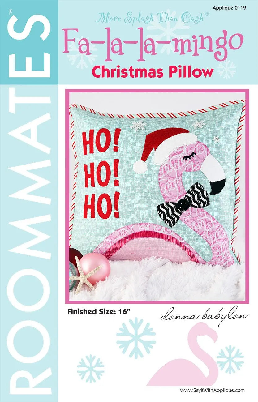 Fa-la-la-mingo Christmas Pillow - Linda's Electric Quilters