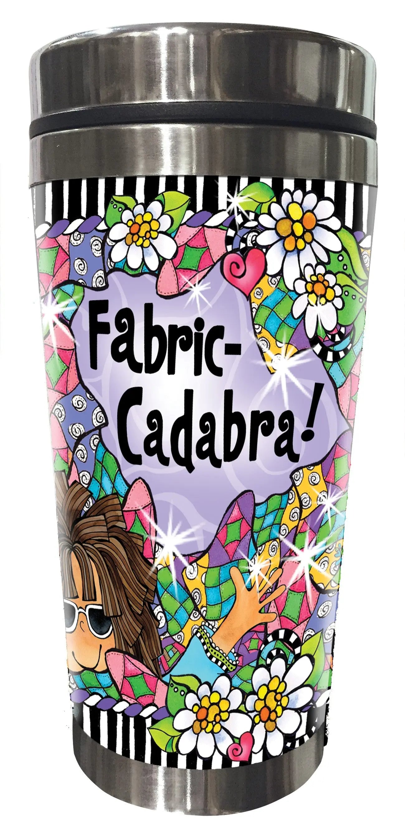 Fabric Cadabra Stainless Steel Tumbler - Linda's Electric Quilters