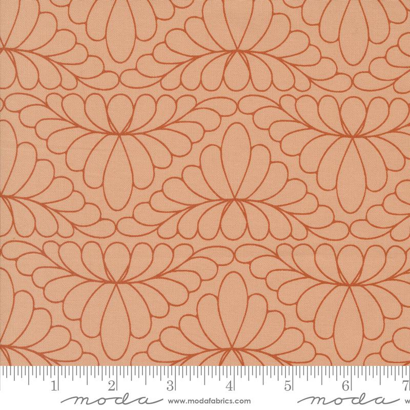 Rainbow Spice Floral Toasted Pecan Cotton 44"/45" Fabric Per Yard