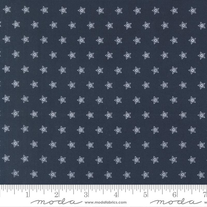 American Gatherings III Double Star Navy Blue Cotton 44"/45" Fabric Per Yard