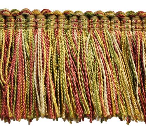 Fairville Collection 2" Brush Fringe (25 YD ROLL) in Dusty Rose/Moss Green - BF-4020-08-63