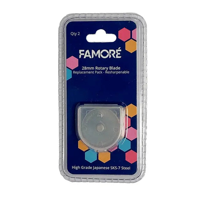 Famore 28mm rotary cutter replacement blades 2 pack SKS-7 Japanese steel