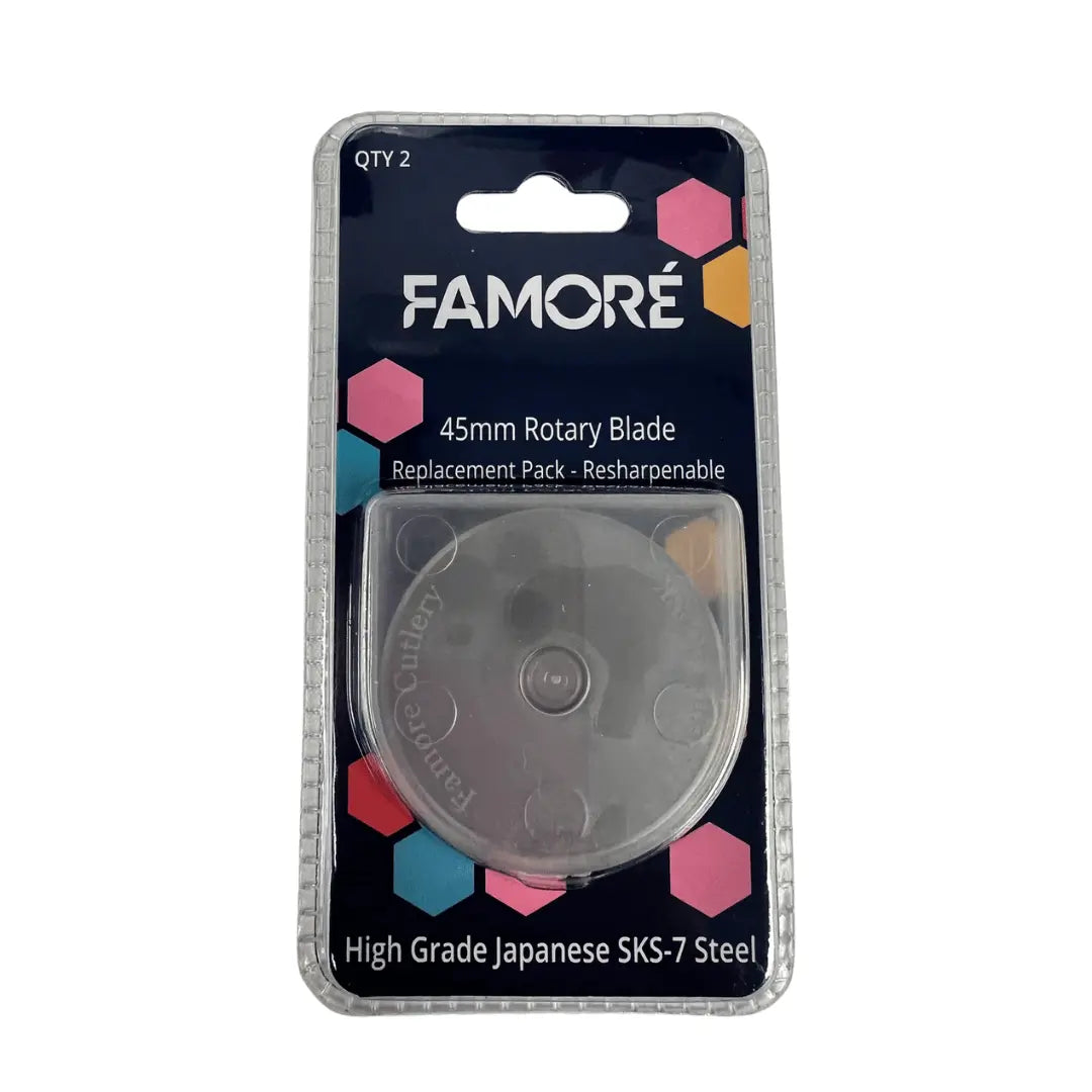 Famore 45mm rotary cutter replacement blades pack of 2 Japanese steel