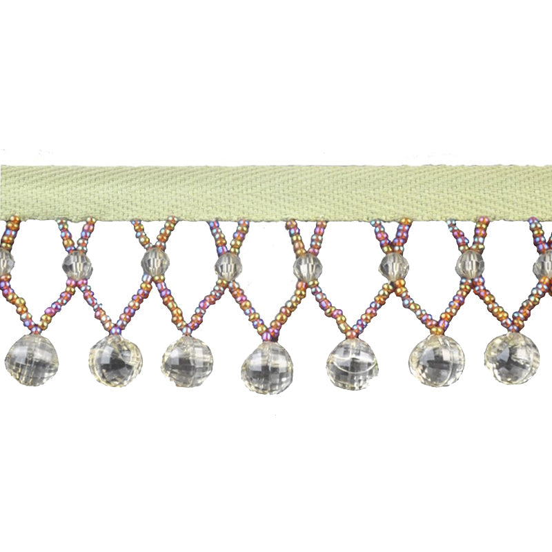 Fantasia Collection - 1 3/4" width BEADED FRINGE (10 Yard Roll) - BB-921-14 Mint Green