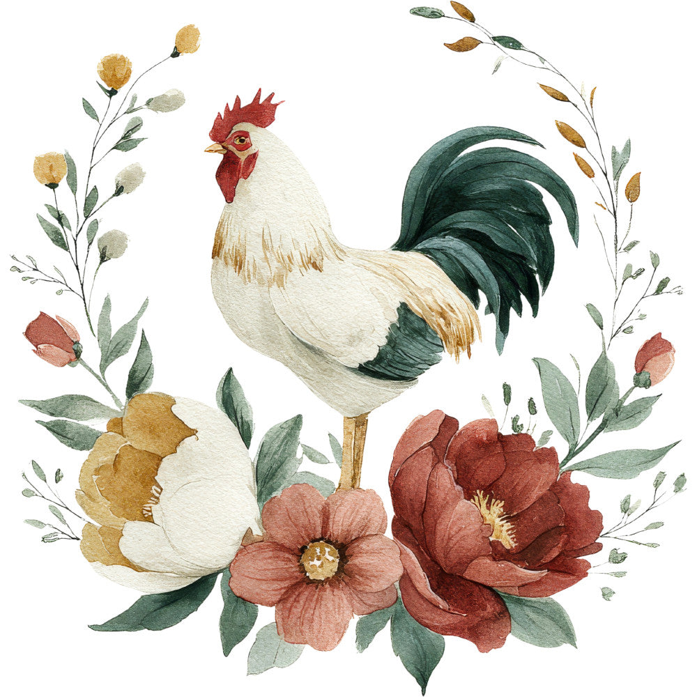 Farmhouse Chicken Decor Fabric Panel 1 QuiltingFabricPanels