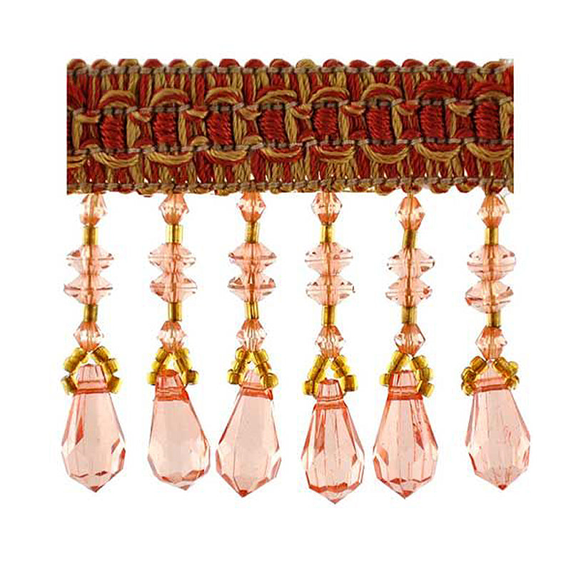 Fascination Collection - 2 1/2" width BEADED FRINGE (15 Yard Roll) - BB-926-18/10 Rust and Gold