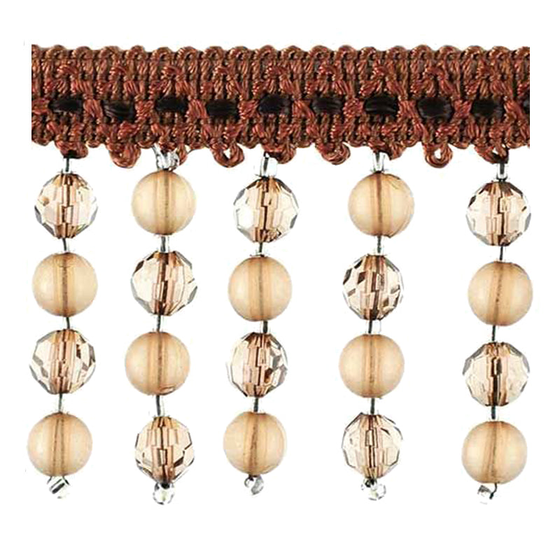 Fascination Collection - 2 1/4" length BEADED FRINGE (15 Yard Roll) - BB-987-06 Brown