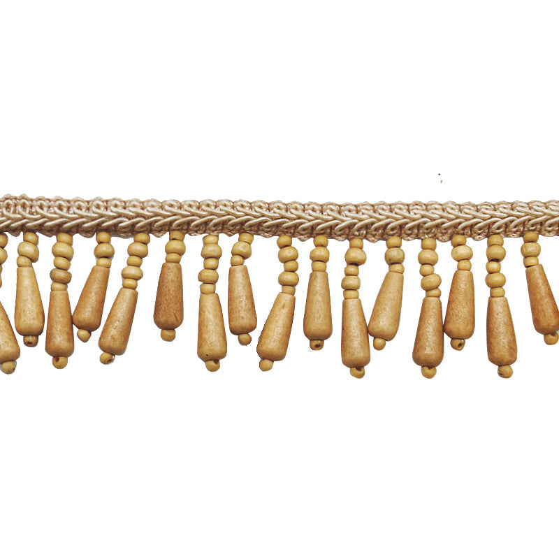 Fascination Collection - 2" width WOODEN FRINGE (10 Yard Roll) - BB-937-24 Beige