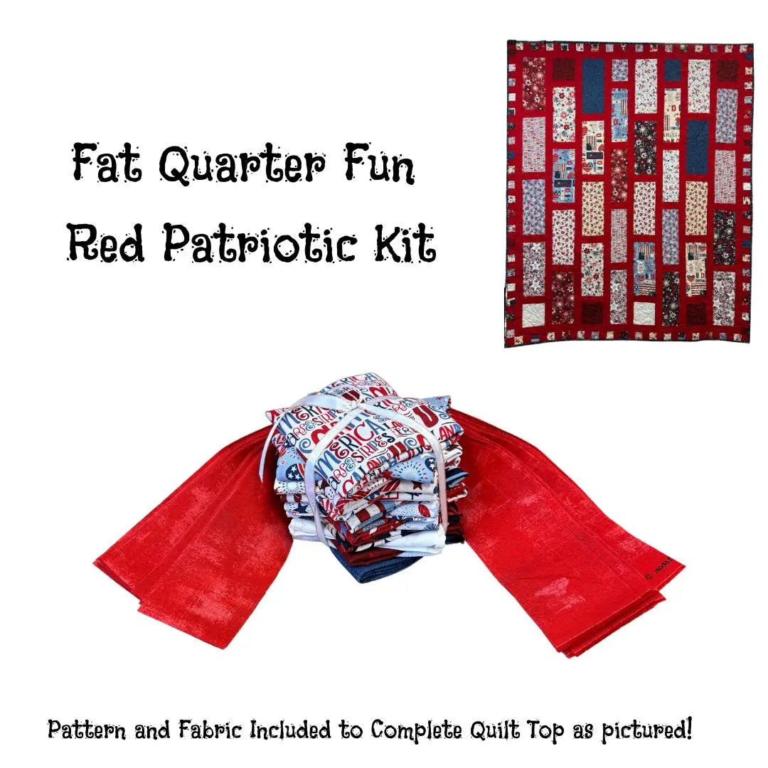 Fat Quarter Fun Red Patriotic Quilt Kit - Linda's Electric Quilters