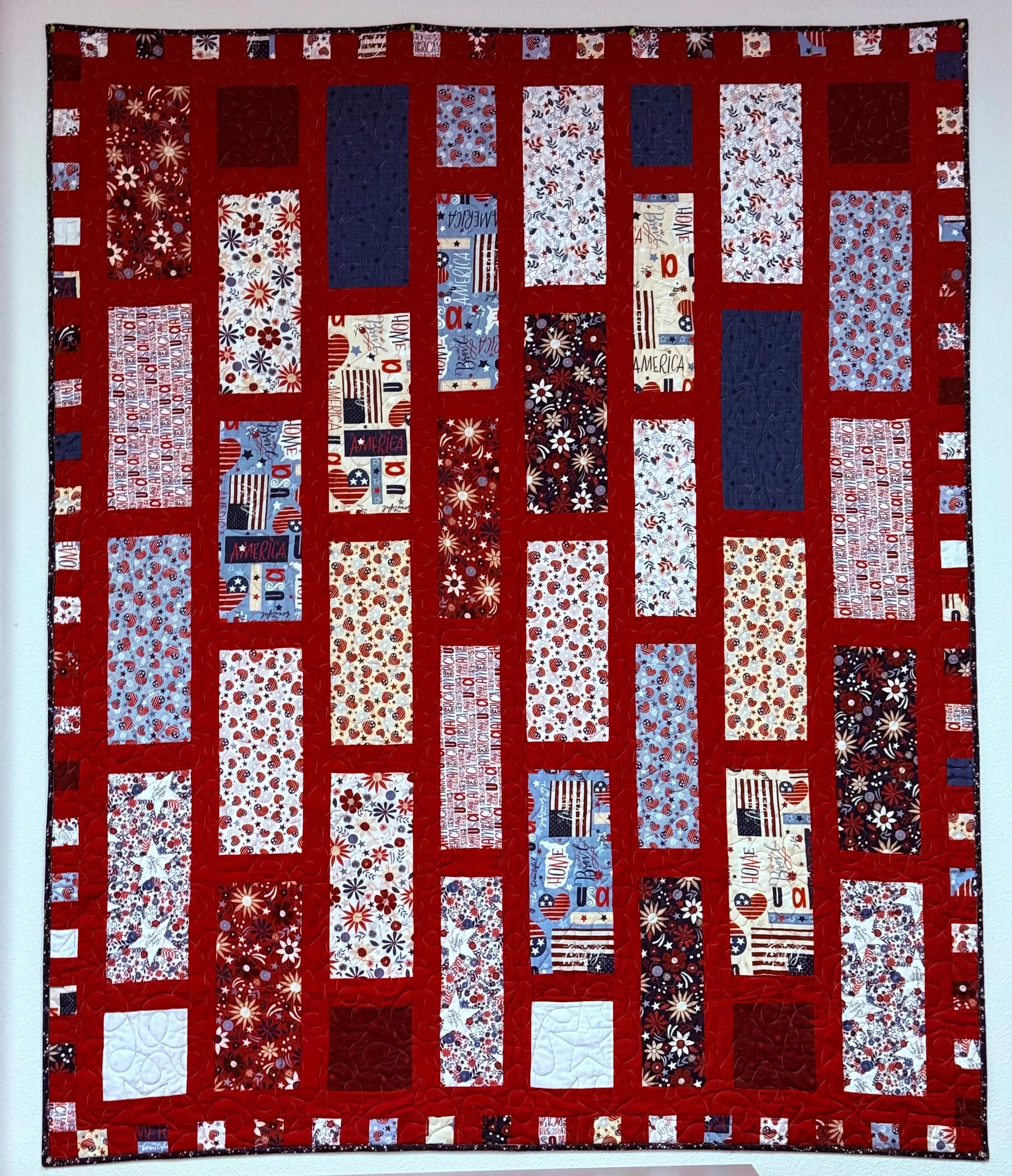 Fat Quarter Fun Red Patriotic Quilt Kit Linda's Electric Quilters